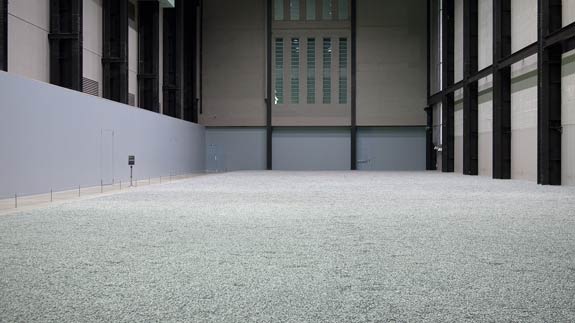 One Hundred Million Sunflower Seeds In The Turbine Hall At The Tate Modern