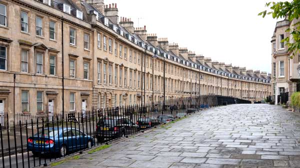 photo of the street named the Paragon, in Bath