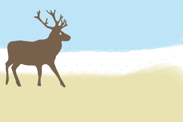 reindeer in the snow - animation